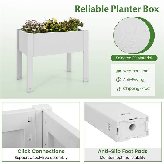Costway 14gal. Raised Garden Bed with Water Level Indicator & Drainage Hole
